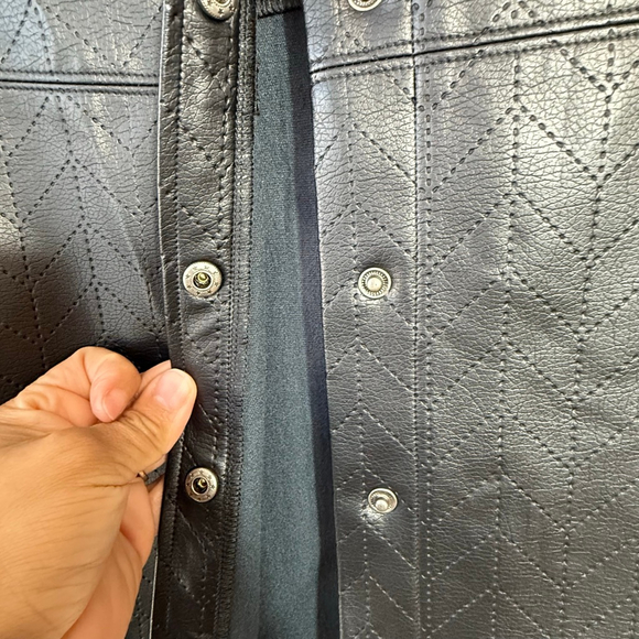 Liverpool Black Chevron Quilted Faux Leather Jacket M - Picture 4 of 13